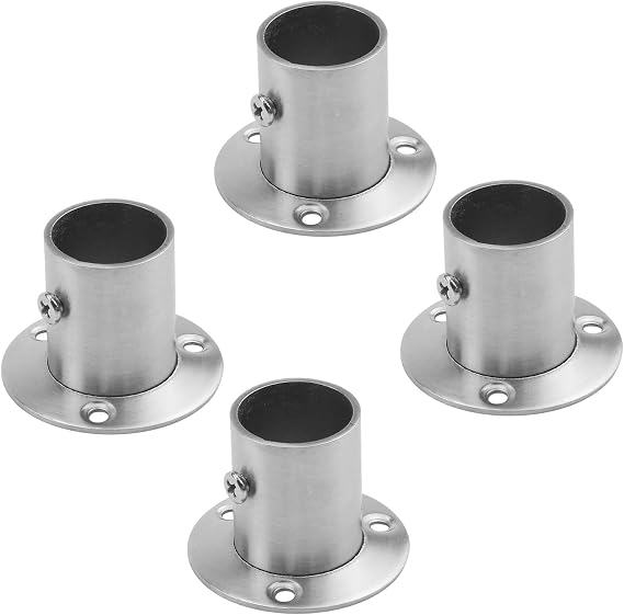 Antrader Closet Rod Flange,1 Inch Dia. Adjustable Socket Bracket Stainless Steel Support Holder for Pipe, 4-Pack