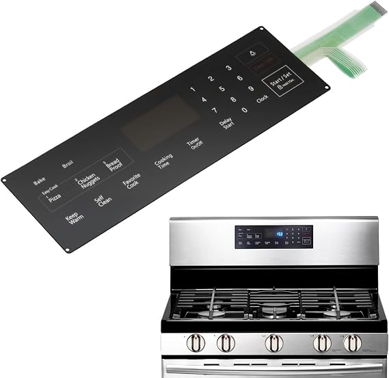 WKZO DG34-00025A Gas Oven Membrane Switch Touchpad for Samsung Range Oven