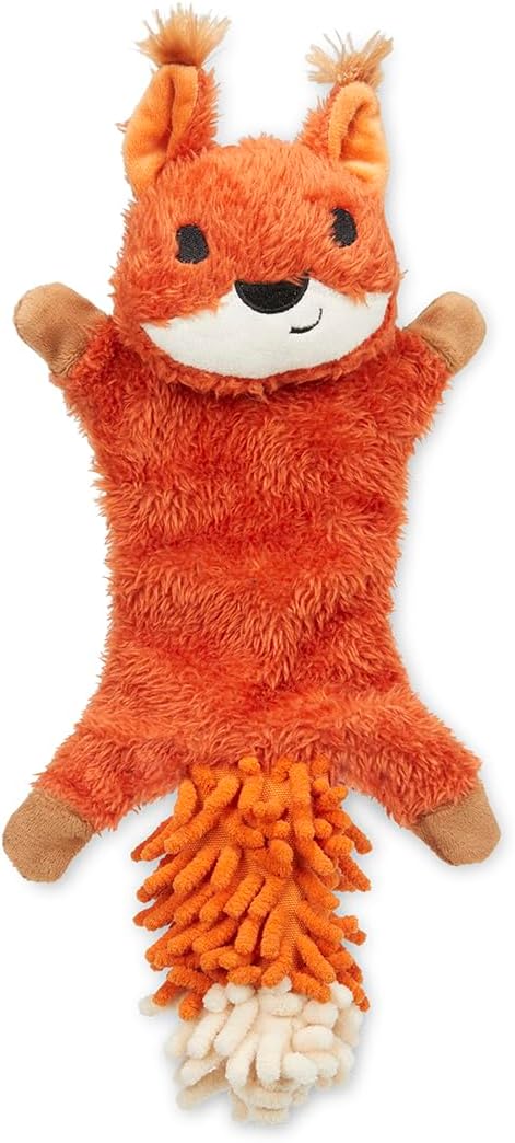 Petface Saffia Squirrel Crinkle Plush Dog Toy with Squeaker (Pack of 1)