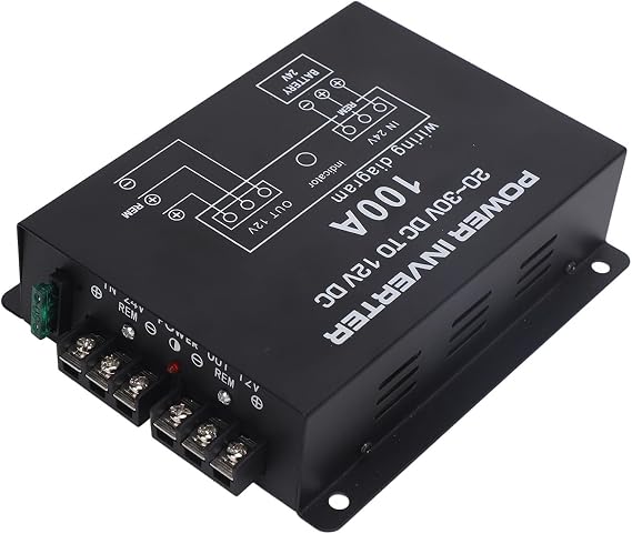 DC 24V to 12V Step Down Converter, Voltage Reducer Converter with Temperature Control for Cars Trucks RVS SUVs Buses 100A