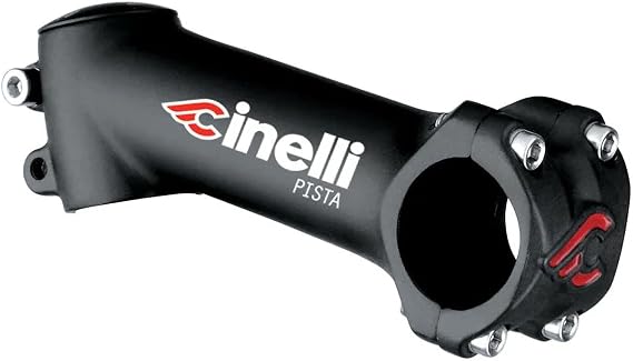 Cinelli Pista Stem – 6061‑T6 Forged Aluminium, 65° Track Angle, 31.8mm Clamp, 1‑1/8” Steerer, Matte Black Anodized Finish, 4‑Bolt Faceplate – High‑Performance Track Cycling Stem