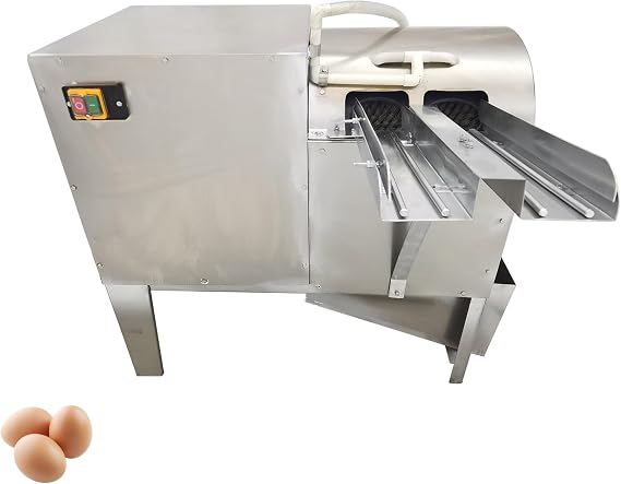 110V Automatic Egg Surface Washer Dual Row Cleaning Machine for Chicken Duck Goose Eggs, 201 Stainless Steel Shell Nylon Brush for Commerical, 4000 Eggs/Hour 500W