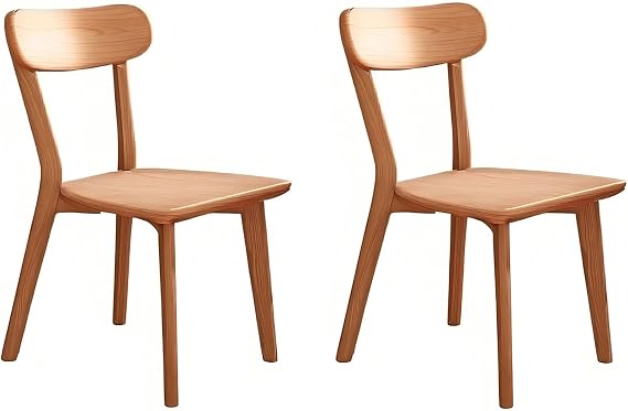 Dining Chairs Set of 2 - Wooden Kitchen & Dining Room Chairs Modern Farmhouse Dining Chairs Set with Back Support Solid Wood Legs (2, Oak)