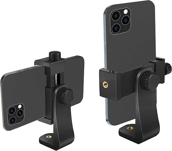 Ailun Phone Holder, Tripod Mount Adapter, Rotatable Bracket Adjustable Clip | Vertical and Horizontal Tripod Mount Adapter, Selfie Stick, Camera Stand, Rotatable Bracket with 1/4 inch Screw