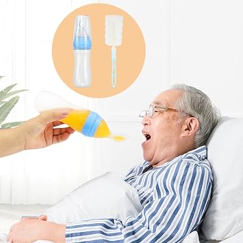 Drinking Aids Feeding Cup for Elderly Disabled Patient Maternity Convalescent Drink Water Porridge No Spill Drinking Cup Drink Spoon Bottle Flow Control Senior Liquid Feeder Convalescent Feeding Cup