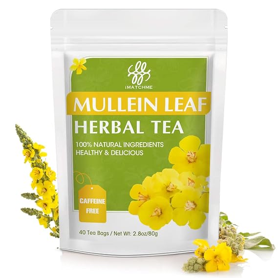 Mullein Tea Bags for Lung & Respiratory, Throat Comfort 40 Bags