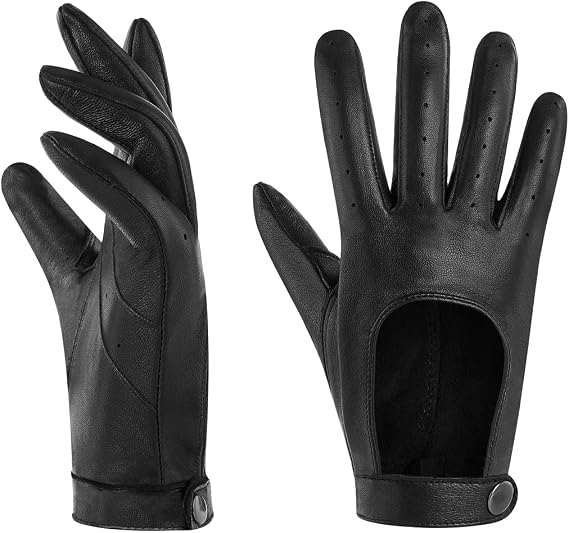 Harssidanzar Ladies Leather Gloves Touchscreen Unlined Thin Leather Gloves Sheepskin KL021EU