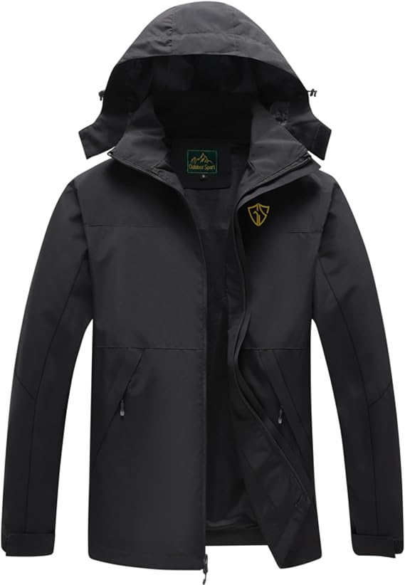 GIISAM Rain Jacket for Men, Mens Waterproof Raincoat Lightweight Rain Jackets Outdoor Rain Coat Windbreaker with Hood