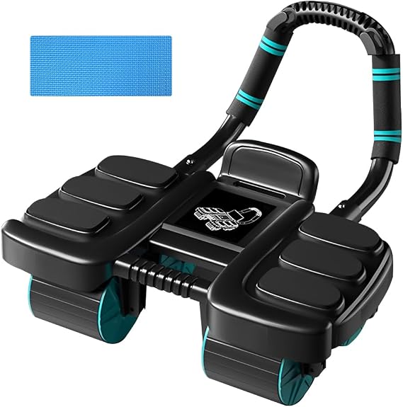 Ab Wheel, Ab Roller Exercise Wheel with Elbow Support, Ab Roller with Automatic Rebound, Abs Rollers Wheels with Phone Holder and Smart Brakes, Exercise Wheels for Home,Fitness Enthusiasts