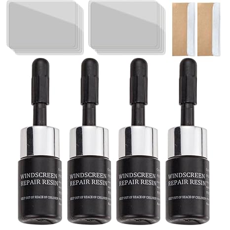 4Pcs Windshield Chip Repair Kit, Windscreen Repair Kit for Cars - DIY Glass Cracked Repair Kits with Long-Lasting Nano Fluid,All Crack Types,Automotive Windshield Tool For Fix Chips, Star Shaped Crack