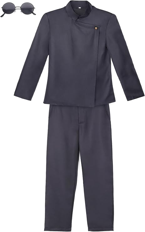 C-ZOFEK US Size Anime Cosplay Costume Men's Uniform Jacket Pants with Glasses for Halloween