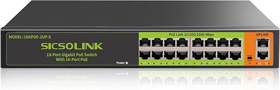 18 Port Gigabit PoE+ Switch