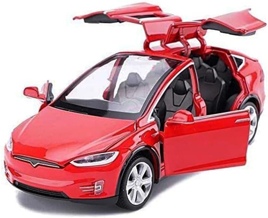 chengchuang Car Model X 1:32 Scale Alloy Diecast Pull Back Electronic Toys with Lights and Sound, Mini Vehicles Toys for Kids Gift Car Lovers Collection Red