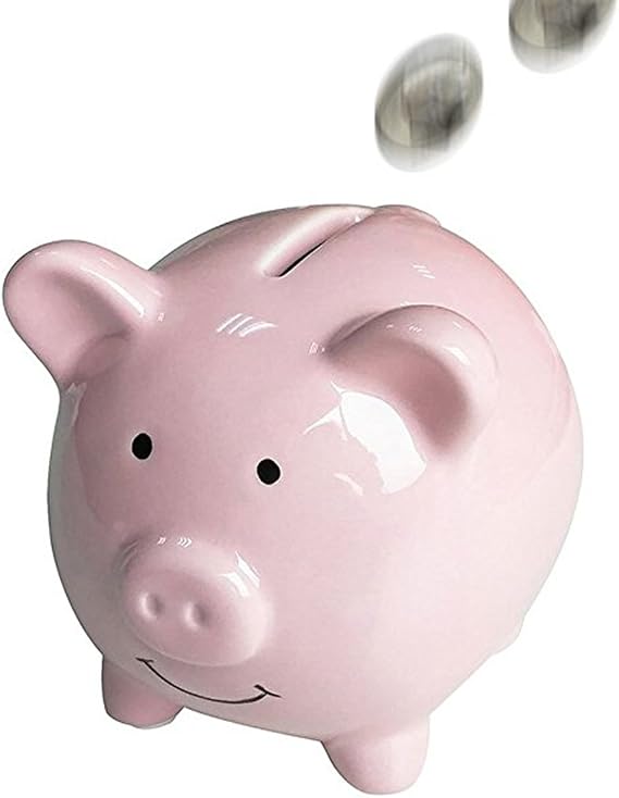 Piggy Bank, Mini & Small Cute Ceramic Coin Money Piggy Bank,Kids Piggy Banks A New Piggy Banks for Gift for Children (Pink)