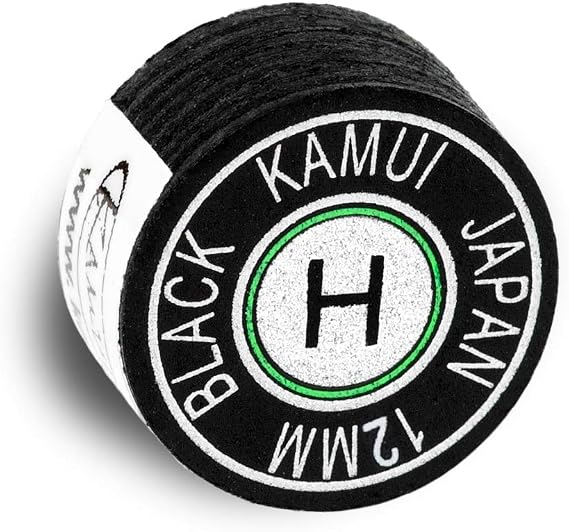 KAMUI Black Laminated Pool Billiard CUE TIP - 1 pc (Hard, 12 mm)
