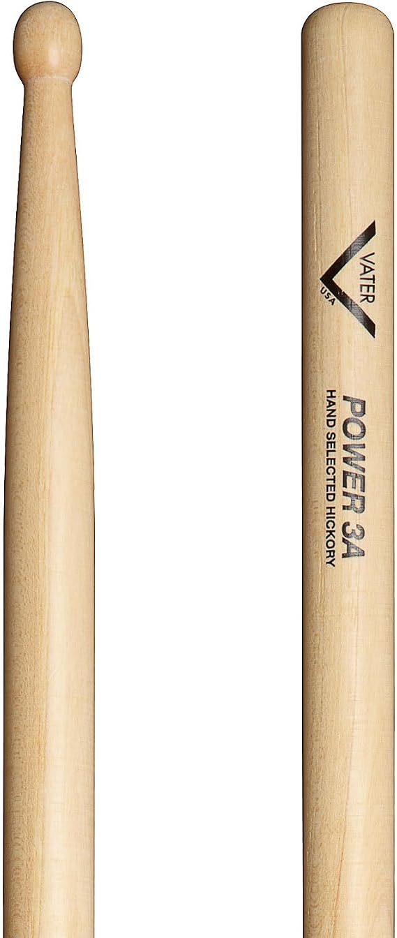 Vater Power 3A Hickory Wood Tip Drumsticks Pair