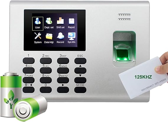 Clocking in Machine, K40 System TCP/IP USB SSR Biometric Fingerprint Time Attendance Door Access Control System with Built in Battery for Employees(K40-id-Other)
