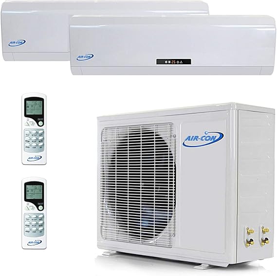 2 Zone Mini Split - 18000 + 24000 Ductless Air Conditioner - Pre-Charged Dual Zone Mini Split - Premium Quality - USA Parts & Awesome Support
