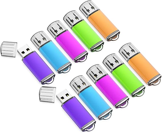 K&ZZ 16GB Flash Sürücü 10'lu Paket 16 GB USB Flash Sürücüler Başparmak Sürücü USB Stick 16G Bellek Çubuğu USB Sürücü USB 2.0 Kalem Sürücü, Çok Renkli
