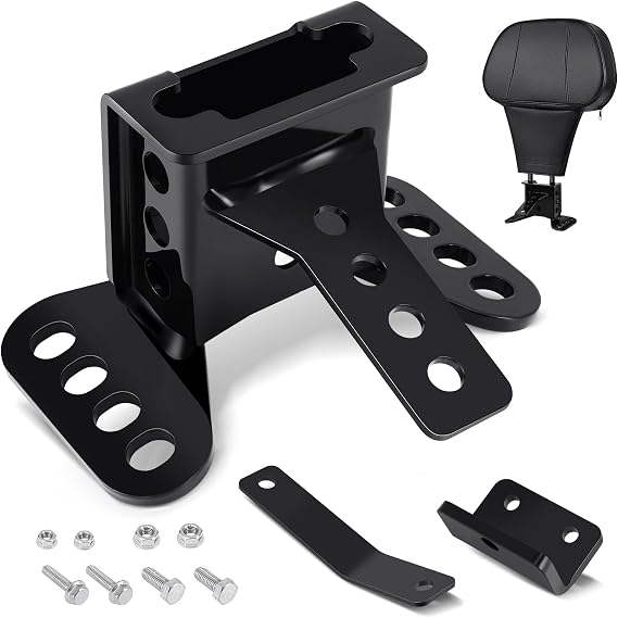PBYMT Rider Driver Backrest Mounting Hardware Kit, Adjustable Driver Rider Backrest Bracket Fit for Harley Davidson Touring Street Glide Electra Glide Road Glide Road King CVO 1988-2024 (Black)