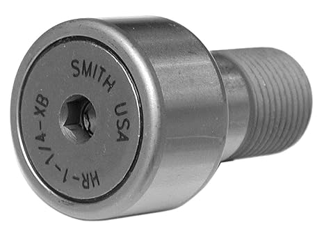 Smith Bearing HR-2 1/4-XBC Cam Follower Needle Roller Bearing, Crowned-Heavy Stud with Hex-Drive Socket, Sealed, 2.250"