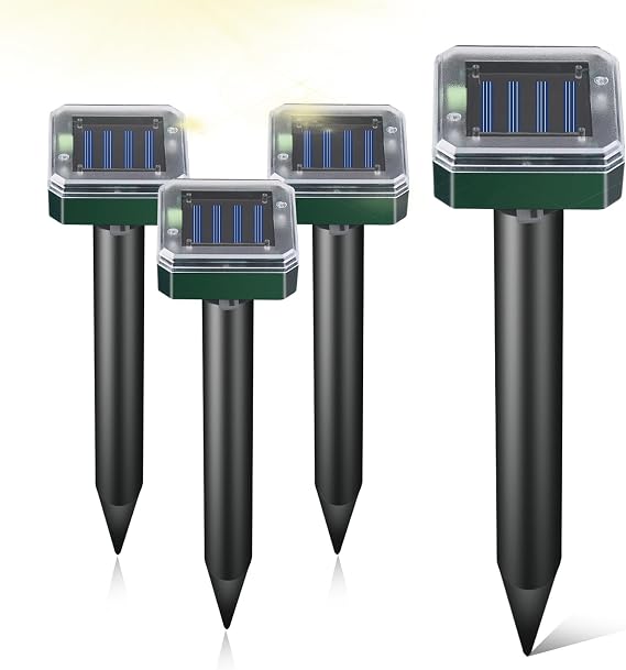 Mole Repellent Solar Powered Outdoor Chipmunk Repellent Ultrasonic