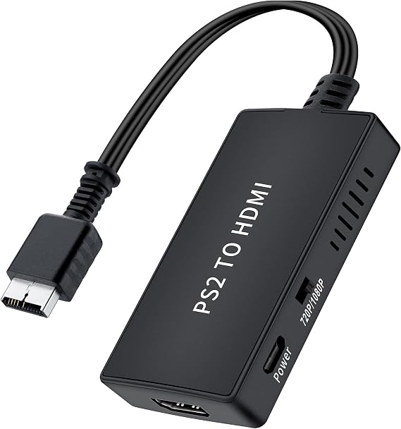 PS2 to HDMI Converter Adapter | Supports HDMI Video Output, For All PS2 Display Modes