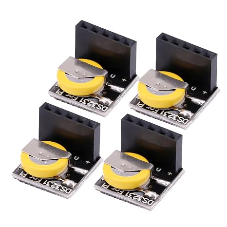 クロックモジュール、4個セット DS3231 高精度RTCクロックモジュール リアルタイムメモリモジュール RTC Hwclock Raspberry Pi用 バッテリー付き