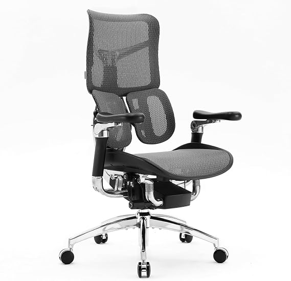 SIHOO S300 Office Chair, Desk Chair, Ergonomic Chair, 2024 First Release, 5 Levels of Backrest Adjustment, Automatic Adaptive Lumbar Support, 6D Interlocking Armrest, 130° Reclining Adjustment, Seat