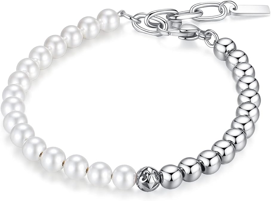 GAVU Fleur De Lis Shell Pearl Bracelet for Men