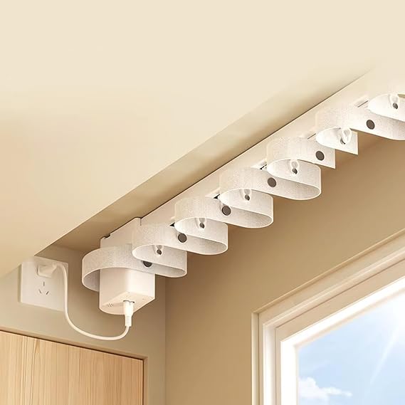 Smart Motorized Curtain Rods (Ripple Fold), Matter over WiFi Electric Track Compatible with HomeKit Alexa Google SmartThings, Automatic Drapery System with Remote, 1.8N.m (6 meters (236.2 inches))