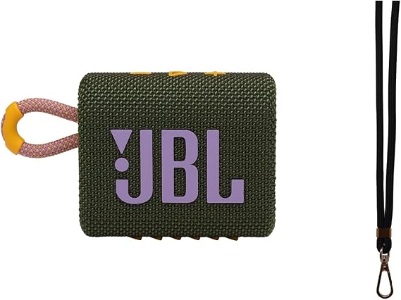 JBL Go 3 Portable Waterproof Bluetooth Speaker, Green Ultra-Compact, Bold Design, IP67 Waterproof & Dustproof, 5 Hours Playtime, Pro Sound + Durable Lanyard