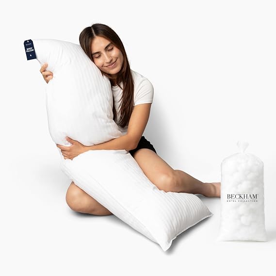 Beckham Hotel Collection Customizable Body Pillow with Soft Extra Fill Cotton Shell & Soft Down Alternative Fill 20"x54" - Body Pillow Insert for Sleeping & Reading - Long Pillow For Side Sleepers