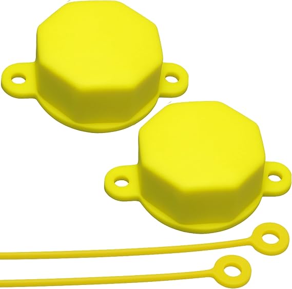 EZ-POUR Replacement Spout Cap 2 (Yellow, 2 Pack) - Fits EZ-POUR Standard Spouts (C1)