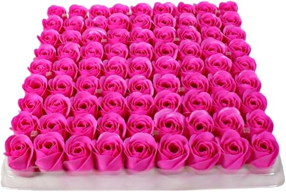 81 Pieces Gradient Pink, Bathroom Flowers Soap Scented Flower Bath, bath soap scented handmade pink petal flower petals wedding (I)