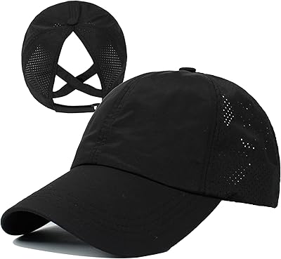 DOOVID Baseball Cap Women Summer Mesh Sports Cap Criss Cross Ponytail Baseball Hat