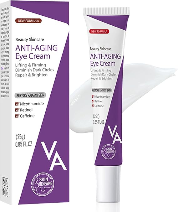Anti-Ageing Eye Cream with Retinol, Caffeine & Nicotinamide - Hydrating Under Eye Cream for Dark Circles, Puffiness & Fine Lines - Nourishing Eye Treatment for Smoother Looking Skin
