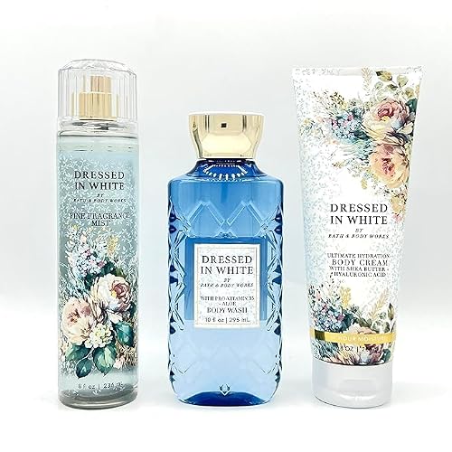 Dressed in White Bath & Body 3-Piece Bundle | Fine Fragrance Mist, Body Wash and Ultimate Hydration Body Cream
