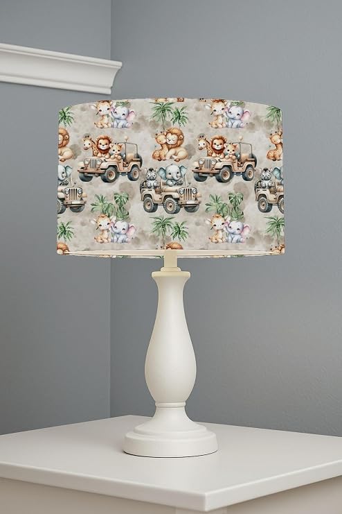 Safari Adventure Friends lightshade – 30 x 21cm Table Drum Shade | EFC046