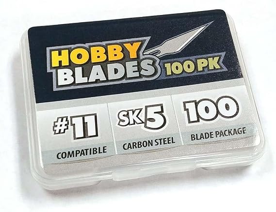 #11 Hobby Blades - Precision Cut SK5 Carbon Steel for Art and Craft - 100 Pack