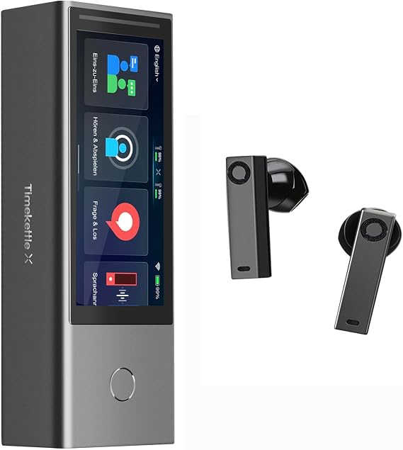 Timekettle X1 AI Interpreter Hub 40 Languages Two-Way Translator Earphones with Remote Voice Calls and Translation Simultaneous Translation Device for 20 People Multilingual Meetings