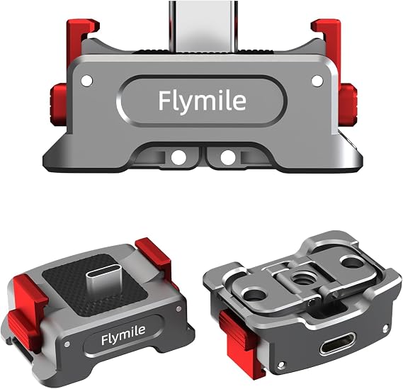 BRDRC Pocket 3 Charging Adapter Base Mount Desktop Type-C Charger with 1/4" Screw/Foldable Go Pro Mount/for DJI Quick Release Adapter/Arca-Swiss for DJI Osmo Pocket 3 Creator Combo Accessories