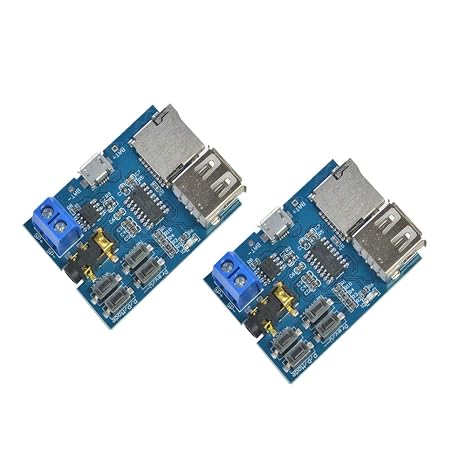 Comimark 2 Pcs Mp3 Lossless Decoders Decoding Power Amplifier Mp3 Player Audio Module Mp3 Decoder Board Support TF Card USB