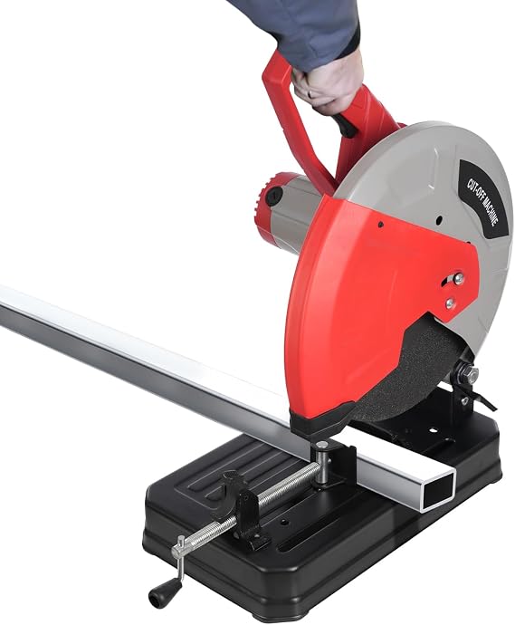 Chop Saw, 13.98in Blade Diameter Cut Off Saw, 2800W 3900RPM Steel Cutting Machine, 0-45 Adjustable Multi-Functional Dry Cut Chop Saw, Miter Saw for Cold Cut Saw for Steel/Iron/Aluminum, Black