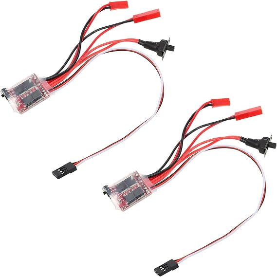 Flylin 2Pcs 30A Brushed Electric Speed Controller with Brake RC Brushed ESC | Dual Way RC Brushed Motor Speed Controller for DIY Mini RC Car/Boat/SCX24 1/24, High Performance