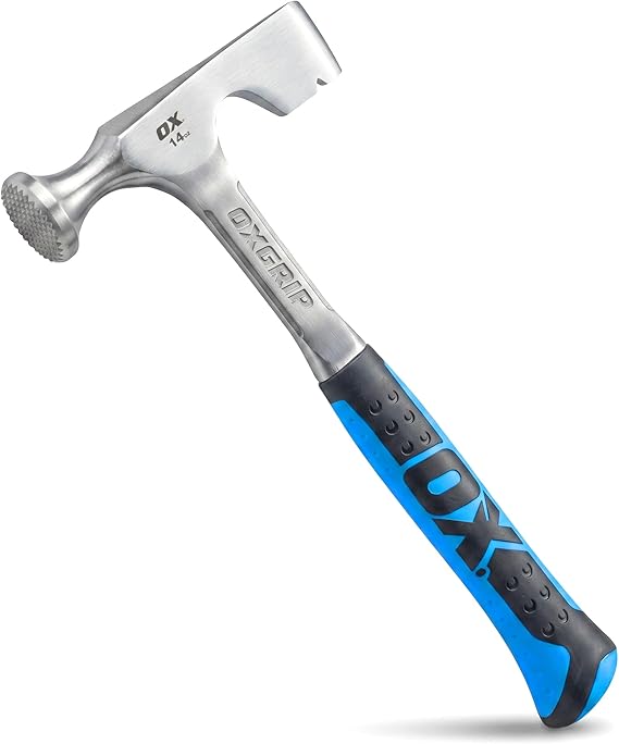 OX Drywall Hammer Hatchet, 14 oz - Milled Face, Non-Slip Grip, Drywalling | Sheetrock & Axe-Style Head, Convex Striking Surface, Lightweight Build, Martillo Drywall, Hacha para Drywall