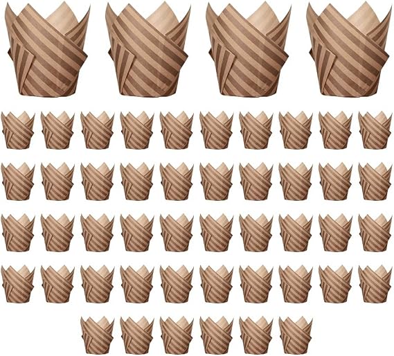 50PCS Newspaper Style Cupcake Liner Baking Cup for Wedding Tulip Muffin Cupcake Paper Cup Oilproof Cake G