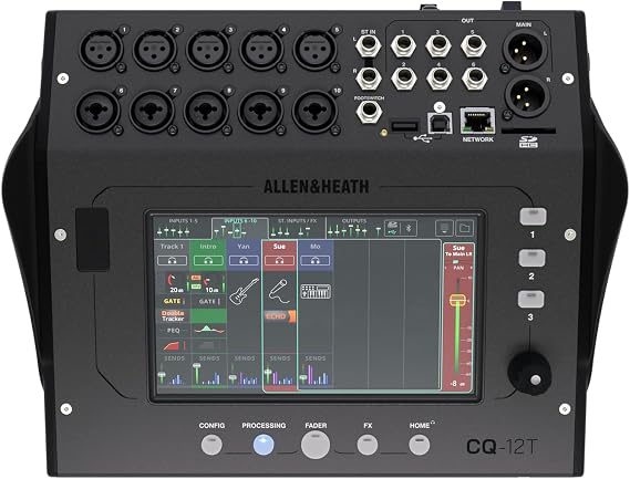Allen & Heath CQ-12T Digital Mixer with 7-inch Touchscreen and Bluetooth | 7 Touchscreen and Bluetooth Connectivity