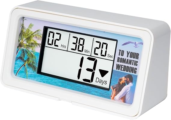 Runleader RL-HM200(White) 9999 Days Countdown Clock | Backlight Display,Buzzer Alarm Reminder for Vocation Wedding New Born Graduation Birthday Halloween
