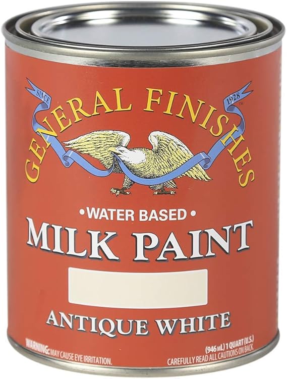 General Finishes Water Based Milk Paint, 1 Pint, Antique White